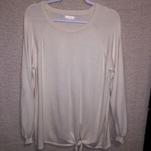 Lauren Conrad Ivory Cotton/Rayon Lightweight Knit Sweater Women's XL